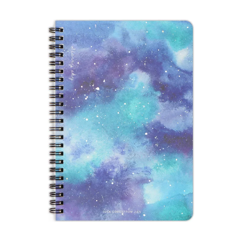 EZONE B5 Starry Night Notebook Thicken Notebook Sprial Loose Leaf Notebook Freshness Craetive Memo Pad School Office Stationery - Цвет: T3