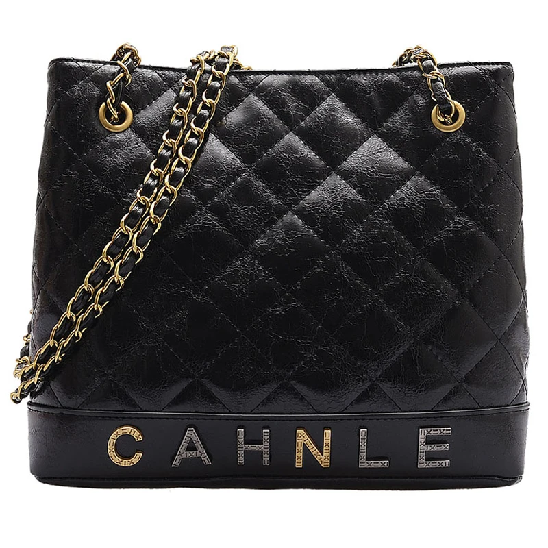 

iVog New Arrival Everyday Ladies Small Crossbody Messenger channels Handbag Black Fashion Chain Bucket Bags for Women 2019