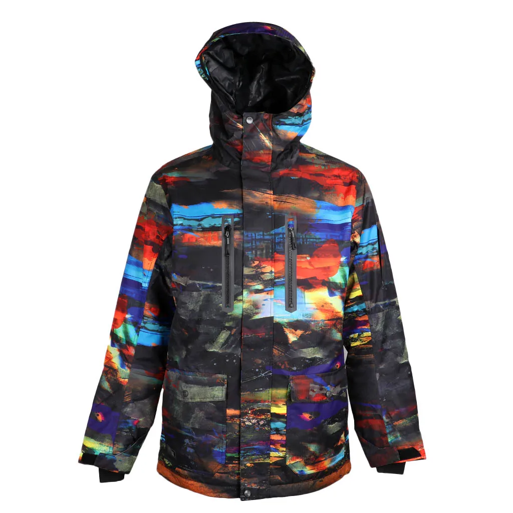 Professional Men Ski Suit Winter Windproof Hooded Rain Jacket Coat for Hiking Camping Climbing Snowboarding Skiing