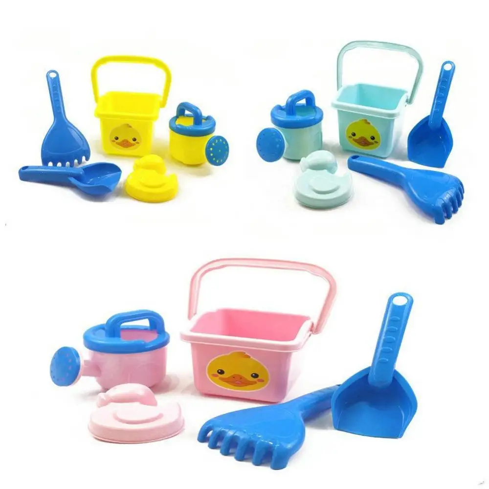 5Pcs Summer Kids Cartoon Bear Duck Bucket Rake Outdoor Beach Sand Play Toy Set | Игрушки и хобби