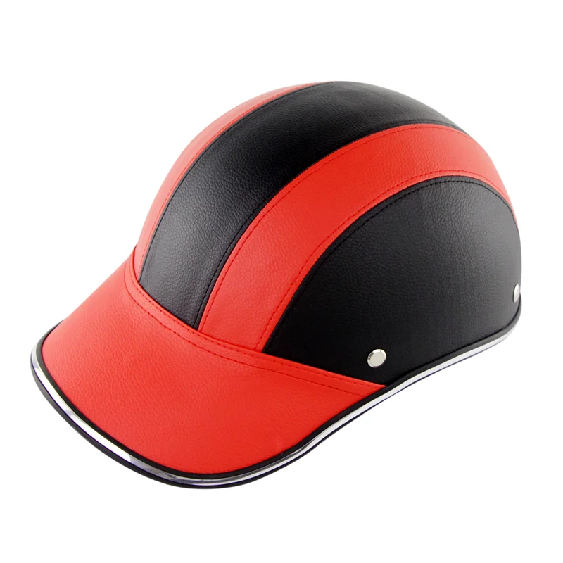 Мотоциклетный шлем PU casco кожаный kask мотоцикл с открытой половиной лица шлемы Велосипедный скутер шлем бейсбольная кепка защитный шлем