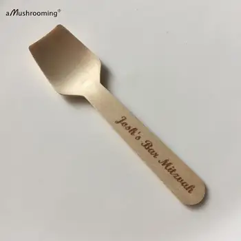 

custom party tableware disposable spoon for Bar Mitzuah personalized icecream spoons celebrate the bar mitzvah eco-friendly