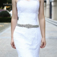 TOPQUEEN S161C свадебное платье с поясом для девочек, стразы с серебряным поясом, свадебное платье с поясом, аксессуары, Стразы ручной работы