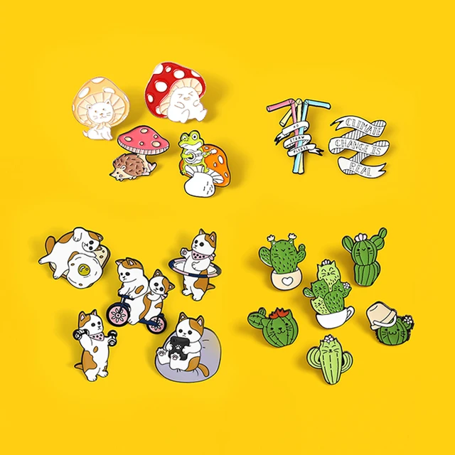 Cute Cat Enamel Pins Creative Rotate Change Day and Night Brooches Bag  Backpack Badge Jewelry Accessories Gift for Couple - AliExpress
