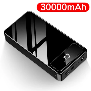 

Portable 30000mAh Power Bank 2 USB Poverbank for iPhone 11 pro 8 X External Battery Charger Type C Micro USB 3 Ports Power Bank