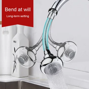 

Kitchen Faucet Splash-proof Shower Head with Filters Booster Filter Tap 3 Level Rotating Extension Bathroo Faucet Filtered Parts