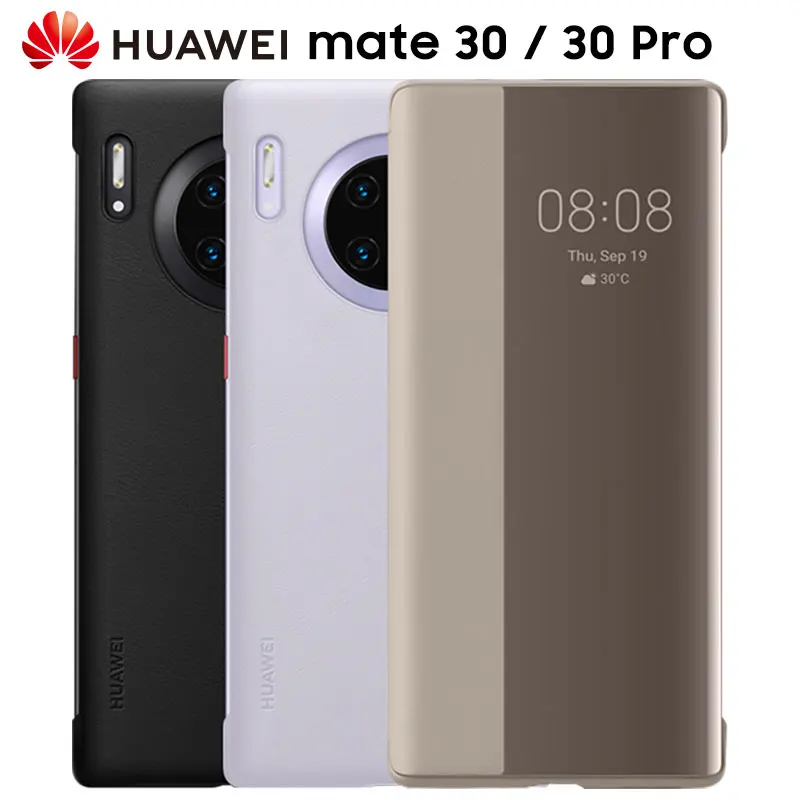 Huawei mate 30 Pro флип чехол оригинальный зеркальный смарт вид Пробуждение сна кожаный