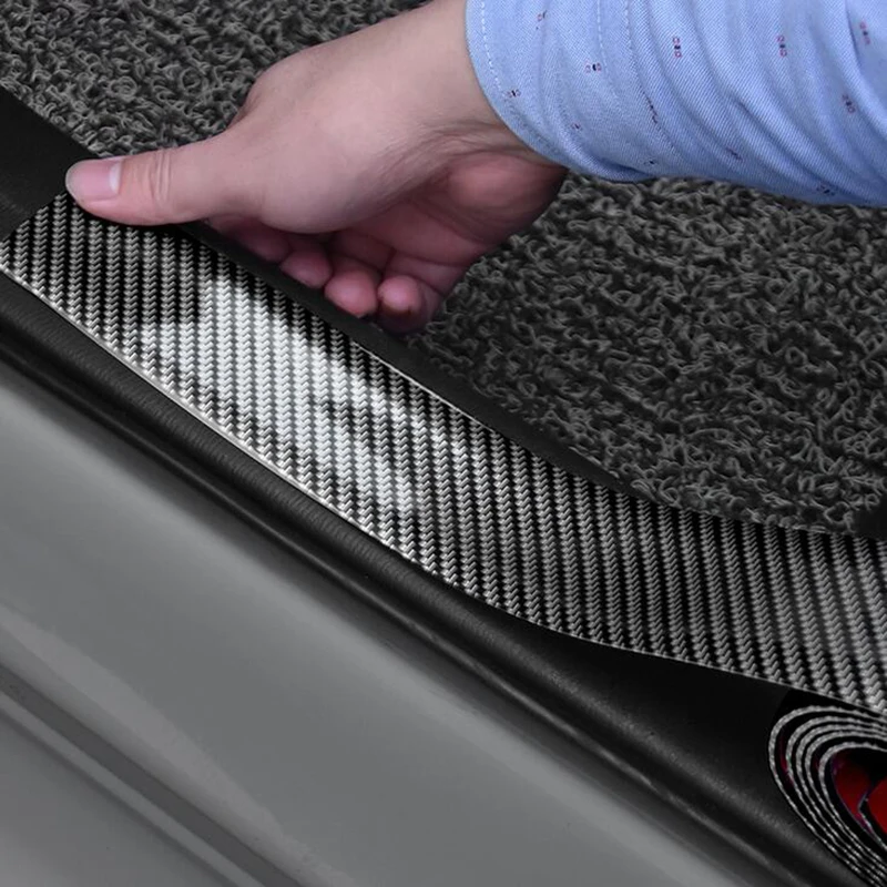 

Car Styling 5D Carbon Fiber Rubber Stickers Door Sill Protector For Opel Zafira Meriva Corsa Vectra Astra Combo C Accessories
