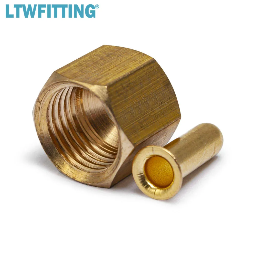 LTWFITTING 1/4 &quotлатунная компрессионная вставка с 1/4&quot гайка латунный Компрессионный