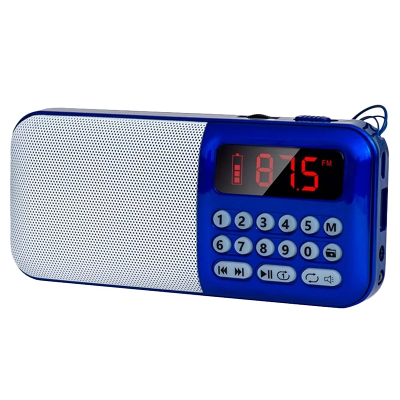 Portable FM Radio Rechargeable Wireless Speaker TF Card USB Disk MP3 Player Mini Radio with Earphone Jack