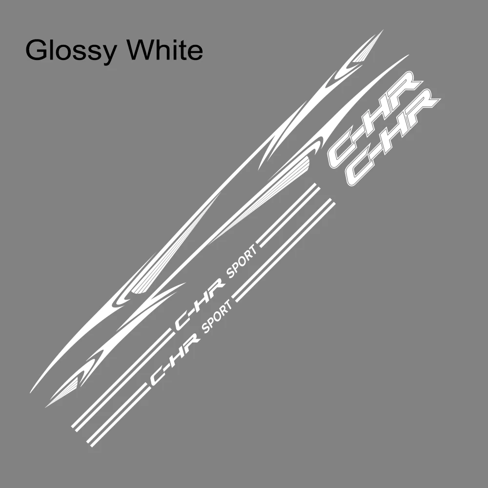 Glossy White 1 компл., наклейка для автомобильной двери, боковой линии талии, Наклейка для Toyota CHR, пленительная виниловая, авто, украшения для тела, аксессуары, наклейки для автомобиля - Название цвета: Glossy White