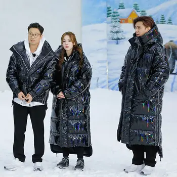 

2020 X-Long Warm Down Jacket Women Winter Warm White Duck Down Hooded Female Turn Down Collar Coat Winter Outwear Q185
