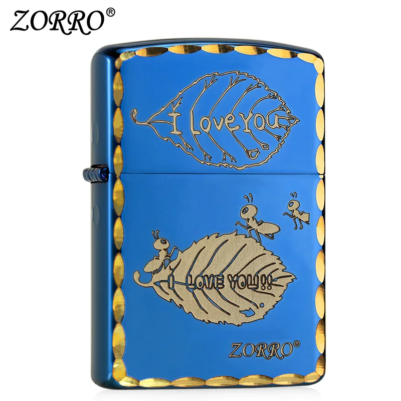 

Lighters Zorro's New Kerosene Lighter Windbreak Ant Love Edge Creative Personality Lighter Man Boyfriend.