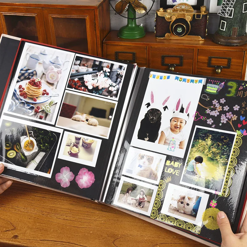 Мультфильм вышивка паста тип Diy фотоальбом ручной работы рост Polaroid Фотокнига самоклеющиеся семья ребенок памяти скрапбук