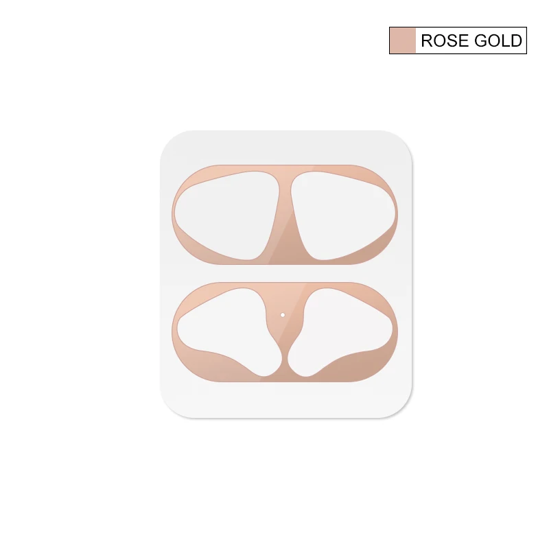 Rose Gold Металлическая защитная наклейка для Apple AirPods защита от пыли ультратонкая наклейка для наушников Аксессуары для наушников Пыленепроницаемая наклейка - Цвет: Rose Gold