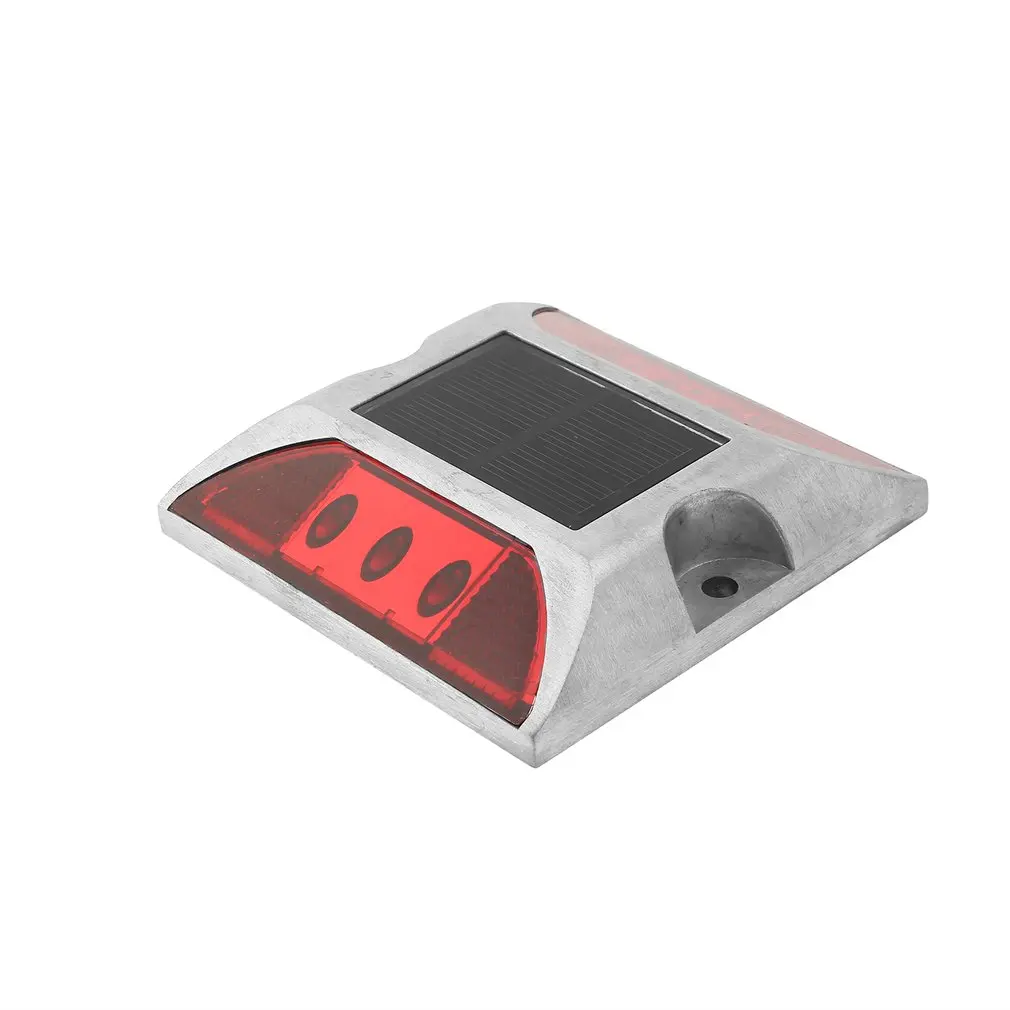 

Aluminum Waterproof LED Solar Powered Road Stud Light Reflective Ground Light Path Deck Dock Warning Light