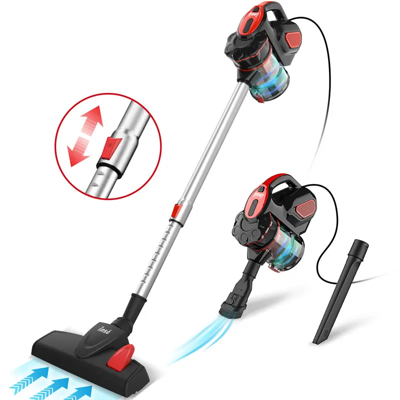 Inse doméstico com fio aspirador de pó 18kpa potência sucção aspirador de pó do carro vertical aspirador de pó limpo handheld aspiradora