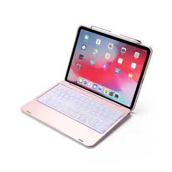 شراءحافظة لجهاز IPad Pro 11 2018 2020 لوحة مفاتيح من سبائك الألومنيوم وتقنية البلوتوث ، حافظة واقية مع خلفية Funda + Pen