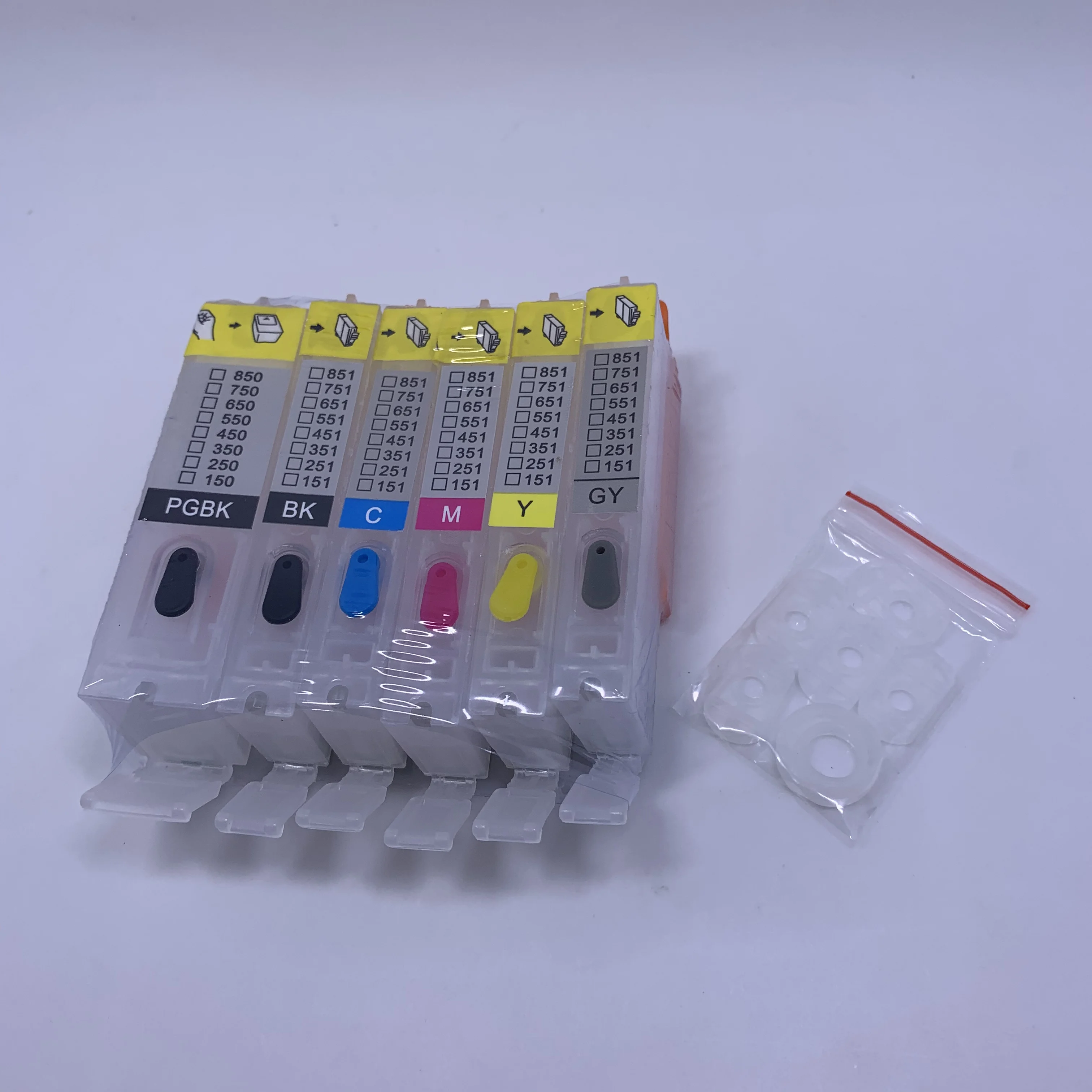 

YOTAT 6pcs refillable PGI-750 CLI-751 ink cartridge PGI750 CLI751 for Canon PIXMA MG6370 printer