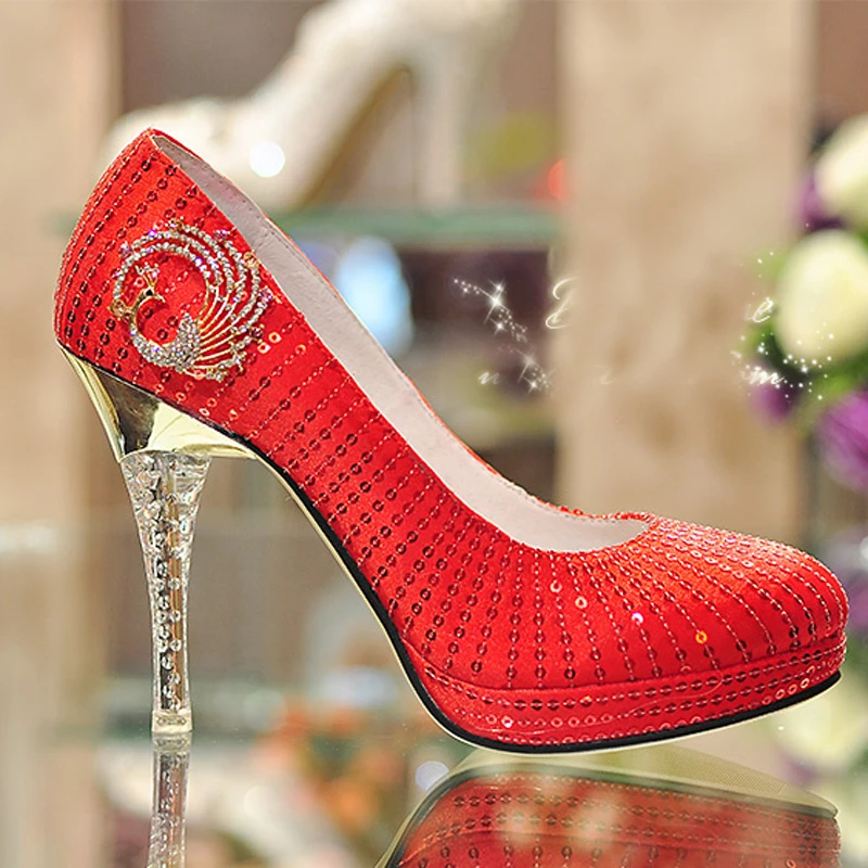Zapatos de Vestir de novia Bridal Party Negro Vestidos de dama de Honor Zapatos  Glitter Crystal Zapatos de Boda Rojos de Tacón Alto Zapatos de Fiesta de  Tacón|Zapatos de tacón de mujer| -