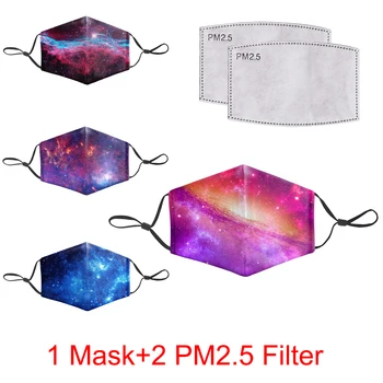 

Reusable Protective PM2.5 Filter Mask Mouth Starry Sky Funny Printing Anti Dust Mouth-Muffle Masks Bacteria Proof Flu Face Mask