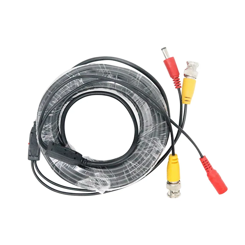 Cable Coaxial de vigilancia de seguridad, conector BNC y DC de Cable CCTV para sistema de cámara CCTV AHD