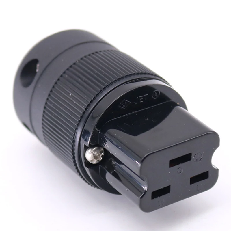 Hifi аудио 20A C19 латунный IEC 16A 16Amp 250V 125V 3 Pin NEMA черный Электрический кабель питания