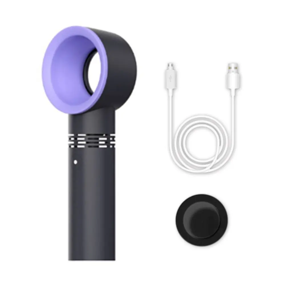 

Zero 9 USB Rechargeable Portable Bladeless Fan Handheld Mini Cooler No Leaf Handy Fan With 3 Fan Speed Level LED Indicator