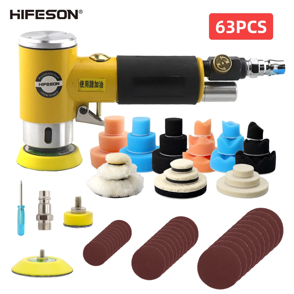 HIFESON neumática Mini máquina de molienda de conjuntos de abrillantado para coche de alta velocidad alimentado por aire de conjunto