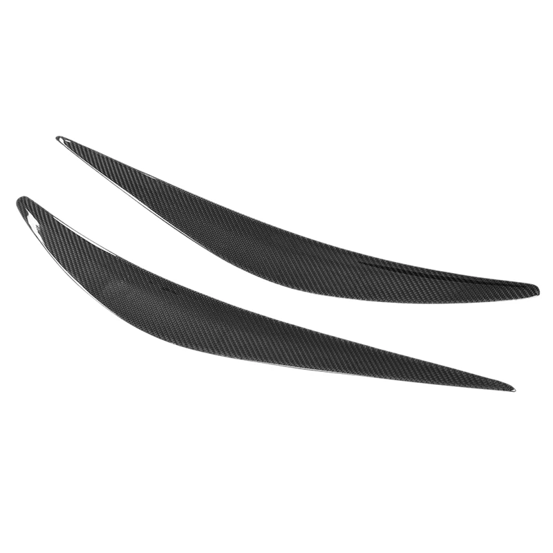 

2PCS Carbon Fiber Front Headlight Eyelids Eyebrows Cover Trim Fit for Infiniti Q50 2013-2017