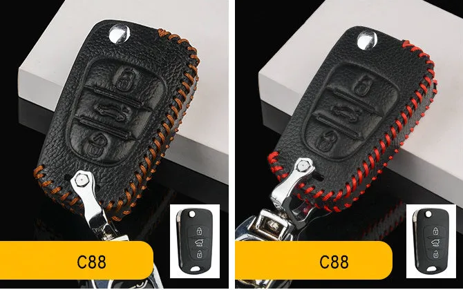 DAKATU кожаный чехол для ключей автомобиля сумка для hyundai Elantra Sonata Tuscon IX 35 авто чехол дистанционного брелока брелок защитная сумка