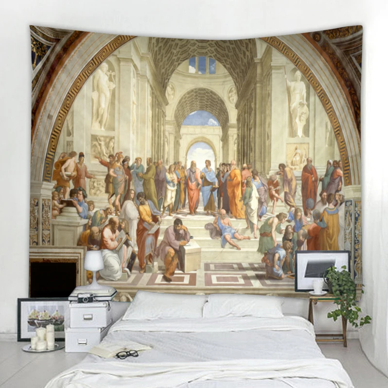 World Famous Paintings Decorative Tapestry Mandala Bohemian Tapestry Art Deco Blanket Curtain Hanging Living Room Bedroom
