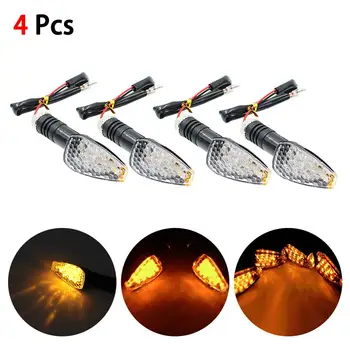 

4Pcs Flashing Motorcycle LED Turn Signal Light High quality 12 Led Indicator Light Dual Color Blue&Amber Blinker Light