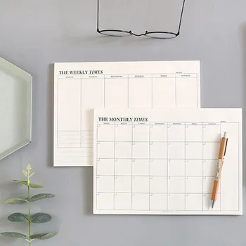 

1PC Schedule 60 Pages Weekly Monthly Planner Simple Memo Notebook Office School Supplies Stationery