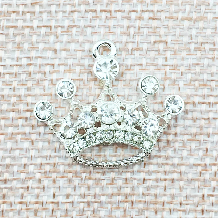 

10pcs Crown pendant bracelet necklace hair accessories DIY alloy accessories mobile phone case sticking diamond accessories