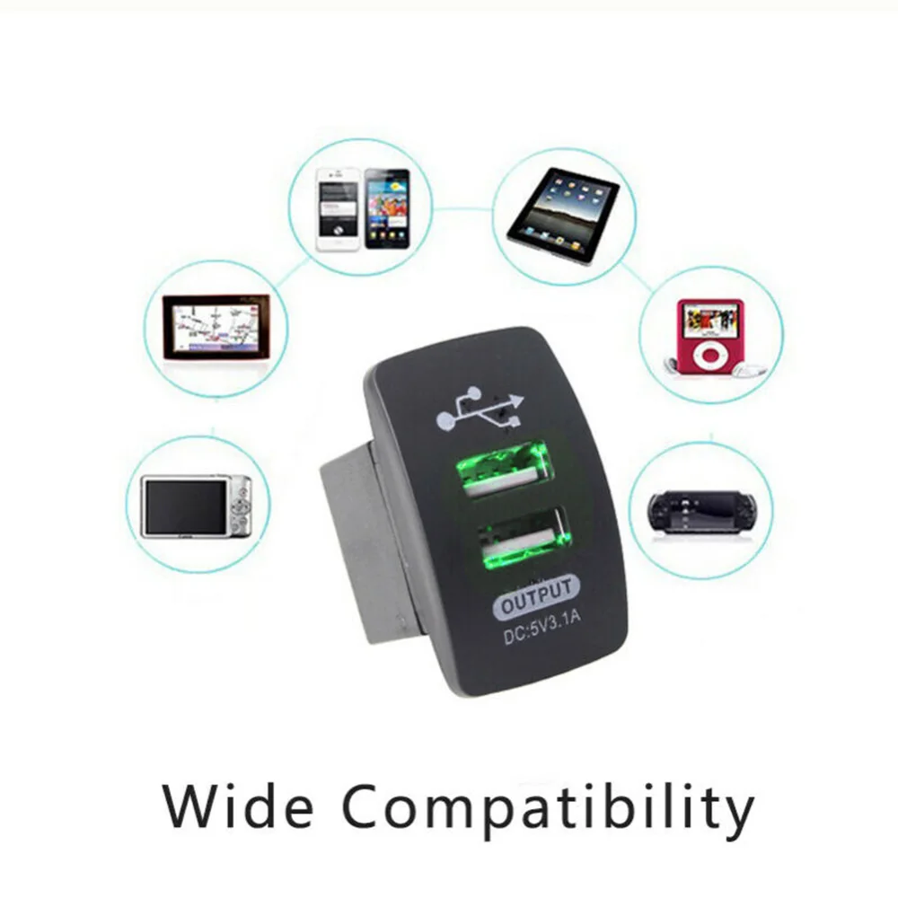 

12-24V Car Dual USB Charger LED Power Supply Port Waterproof Universal For Truck Motorcycle SUV ATV Car Chargers