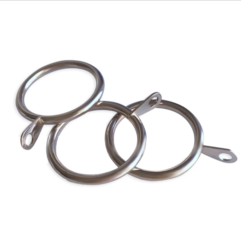 28 pcs Satin Nickel 1.5-Inch Inner Diameter Curtain Rings with Eyelets, Fits Up To 1 1/4-Inch Rod