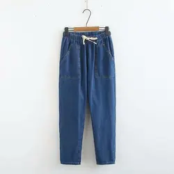 Большие размеры женские джинсы с эластичной резинкой на талии длинные джинсовые обтягивающие джинсы