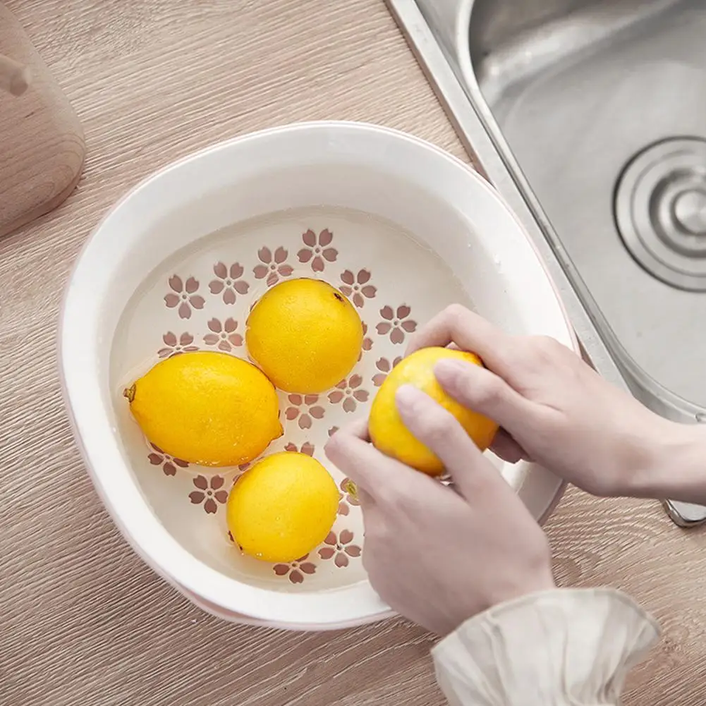 AsyPets Double Layer Drain Basket for Washing Vegetables Fruit Kitchen Tool