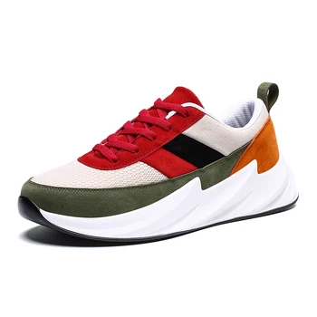 

2019 Mesh Men Running Shoe Breathable Male Sneakers Branded Design Men Trainer Red Black Men Jogging Footwear Thick Sole Zapatos