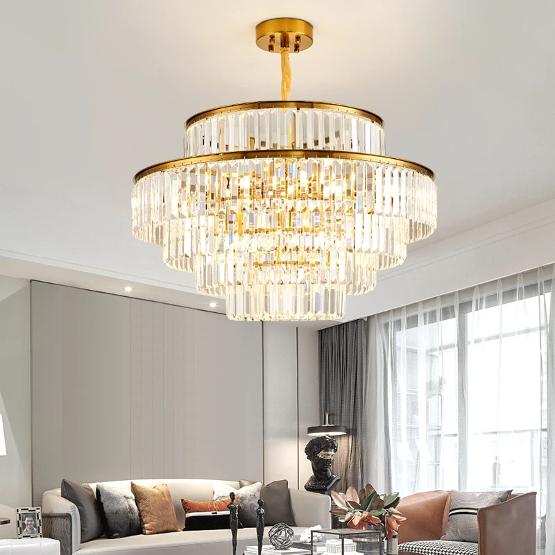 Modern Crystal High-end Light Luxury Round Villa Chandelier 4 Modern Crystal High-end Light Luxury Round Villa Chandelier 4