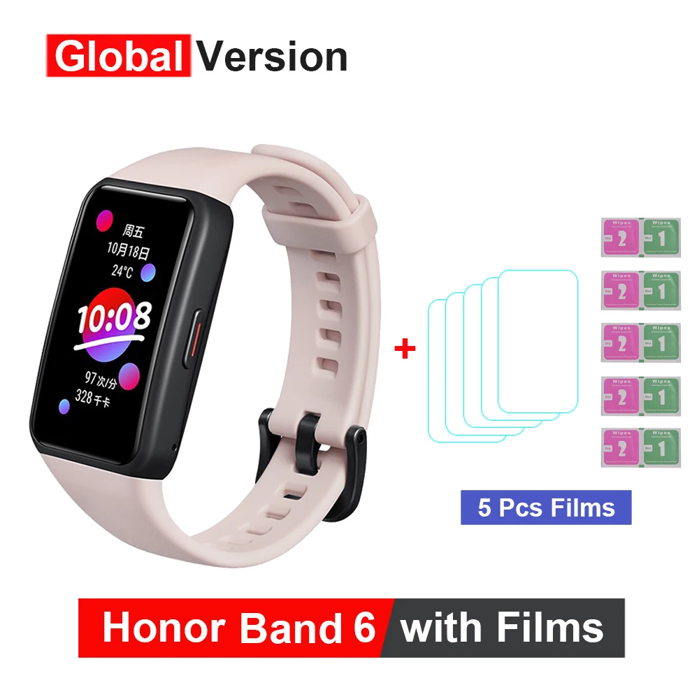 Original Honor Band 6 Global Version Smart Band Bracelet Watch Waterproof Heart Rate Monitor Blood Oxygen AMOLED Touch Screen 