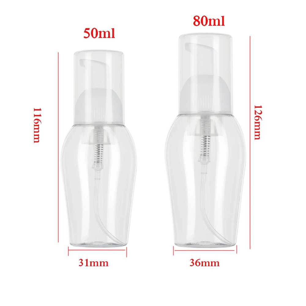 50/80 ML прозрачный синий пенясь бутылка для жидкого мыла, мусс точек розлива лосьон шампунь для геля для душа, пены бутылки насоса