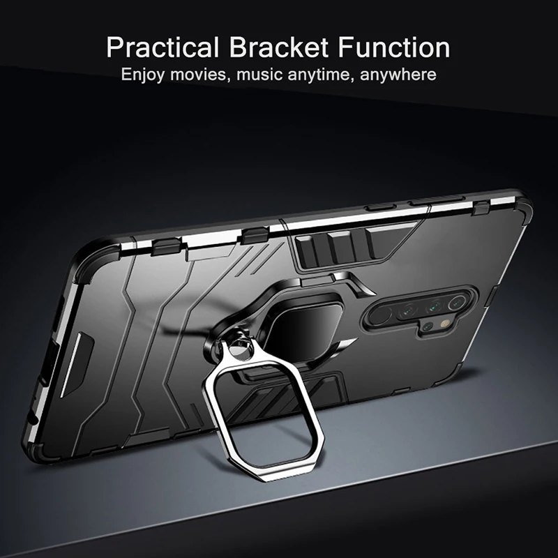 

Shockproof Case for Redmi Note 9 Pro 9s 8A 7 7A 8T K40 K30 Back Phone Cover for Mi 9T A2 A3 9SE Mi9 lite Armor Cases with Ring