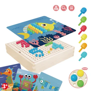 

Mushroom Nail 3d Puzzle Toys For Children Colorful Mushrooms Nails Kit Kids Educational Didactical Toys Jigsaw Board For Baby