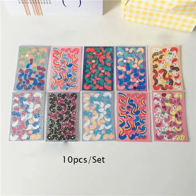 SKYSONIC 2/4/5/6/8pcs/10pcs Full Set Series Decorative Stickers Idol Card Album Scrapbooking Sticker Korean Stationery Suppliers 10 pcs set