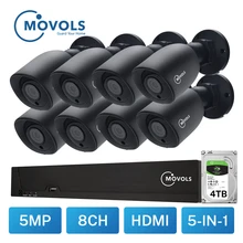 MOVOLS 5MP CCTV камера система безопасности комплект 5mp AHD камера наружная IR камера безопасности Система видеонаблюдения 8ch DVR Набор