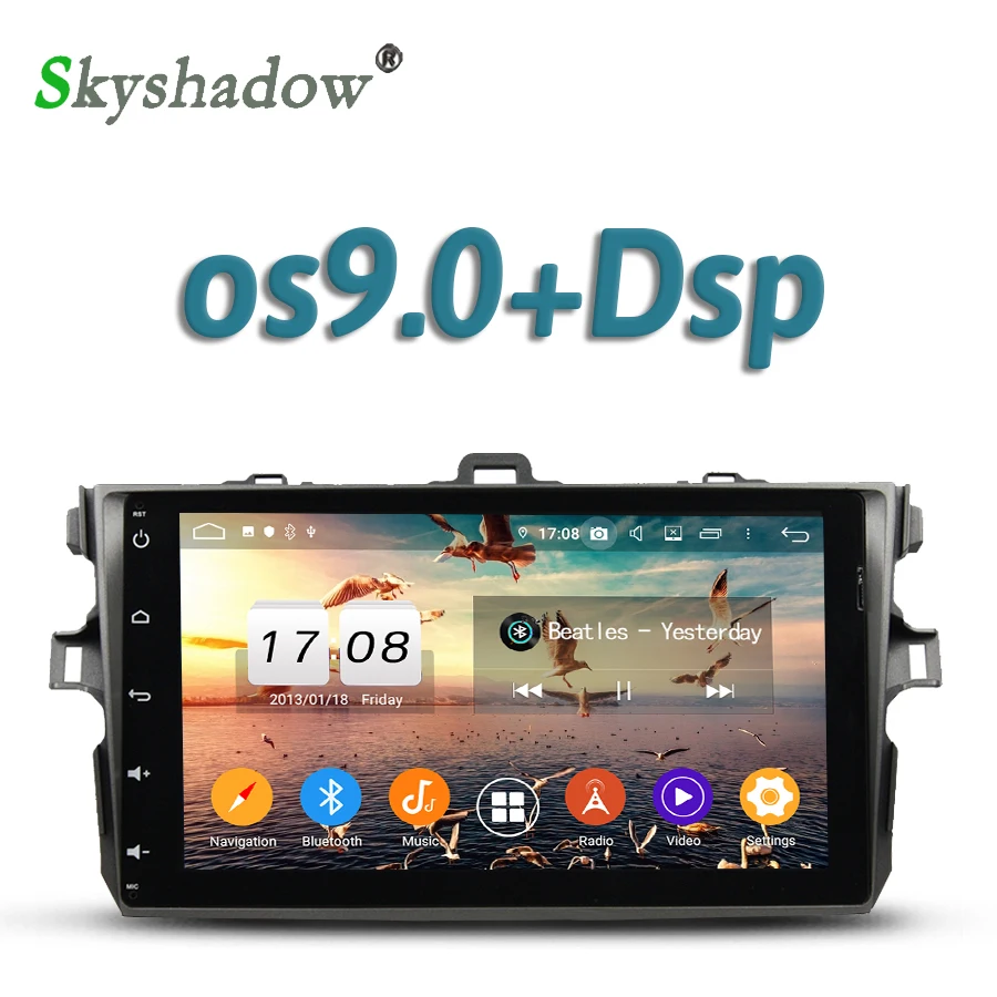 Автомобильный dvd плеер DSP ips Android 9 0 Восьмиядерный 4 Гб + 32 Wifi gps карта Bluetooth 2 RDS радио