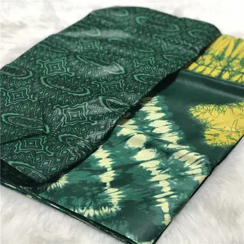 

5+5yards/lot Green Bazin Brode Brocade Fabric Damask Shadda Guinea Brocade Lace Material Fabric for Female Rode ABS30