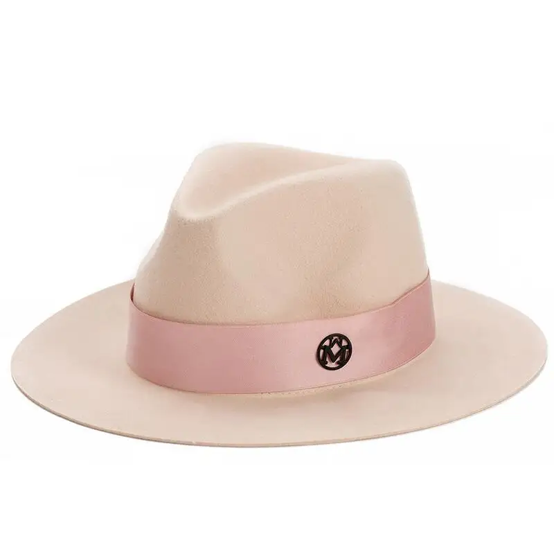 Chapéu luxuoso feminino, 100% lã, rosa, inverno,